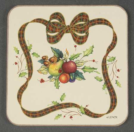 Holiday Tartan Cork Back Square Coaster