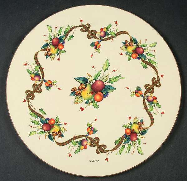 Holiday Tartan Round Cork Back Trivet