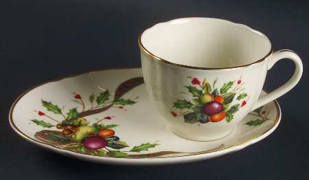 Holiday Tartan Dessert Plate & Cup Set