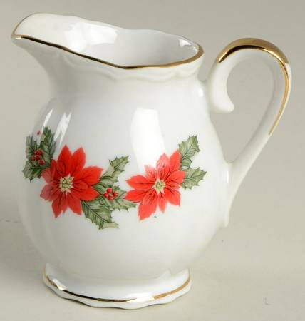 Poinsettia (White Background) Creamer