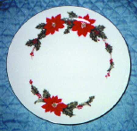 Poinsettia (White Background) Dinner Plate