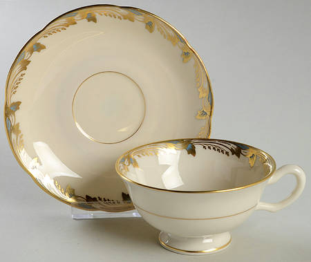 Essex Light Blue (Scalloped) Footed Cup & Saucer Set