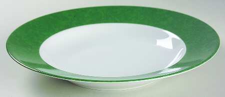 Mouchete Emerald Green Rim Soup Bowl
