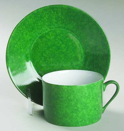 Mouchete Emerald Green Flat Cup & Saucer Set