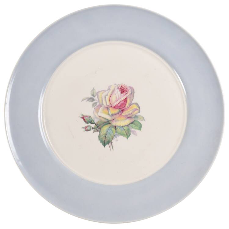 Tea Rose Dustitone Blue 12" Chop Plate (Round Platter) by Limoges-American
