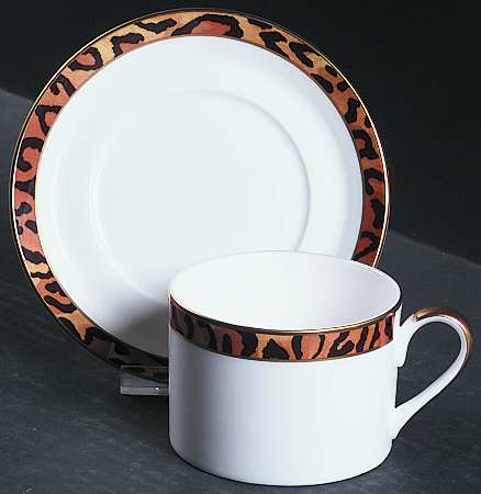 Leopard Flat Cup & Saucer Set