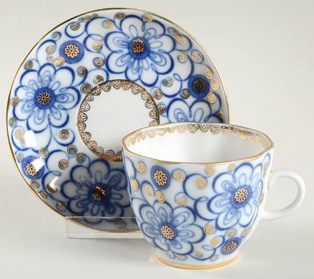Winding Twig Flat Demitasse Cup & Saucer Set