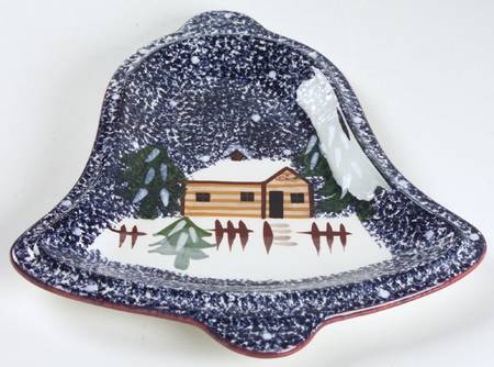 Holiday Mountain Lodge Bell Shaped Plate