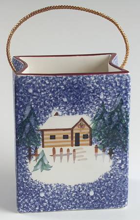 Holiday Mountain Lodge 5" Bag Vase