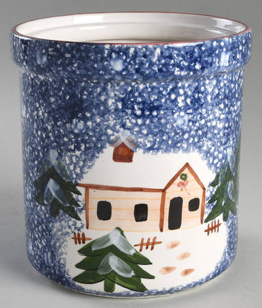 Holiday Mountain Lodge Cookie Jar No Lid