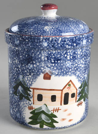 Holiday Mountain Lodge Cookie Jar & Lid