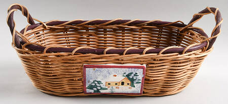 Holiday Mountain Lodge 15" Wicker Basket