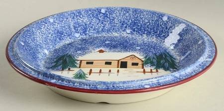 Holiday Mountain Lodge 11" Pie Baking Plate