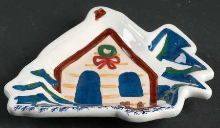 Holiday Mountain Lodge Open Candy Dish