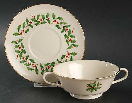 Holiday (Presidential)  Footed Cream Soup Bowl & Saucer Set