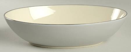 Devon Collection Blue Gray(Platinum Trim) 9" Oval Vegetable Bowl