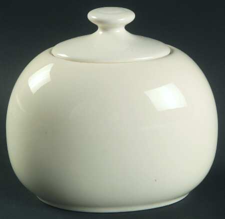 Cream Stripe Sugar Bowl & Lid