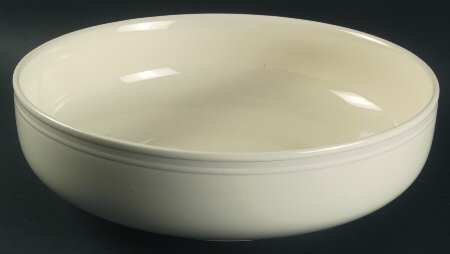 Cream Stripe 10" Round Vegetable Bowl