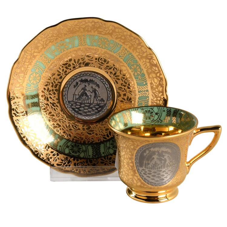 LEM8 Footed Demitasse Cup & Saucer Set