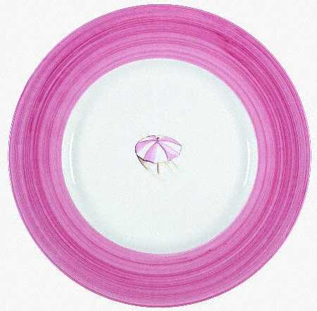 Vineyard Umbrella Red Service Plate (Charger)
