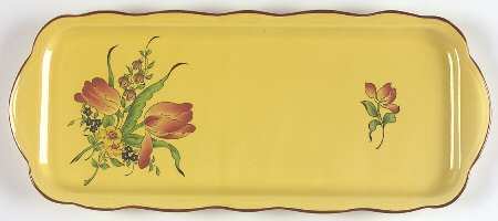 Old Strasbourg (Yellow Background, Roses) Large Sandwich Tray