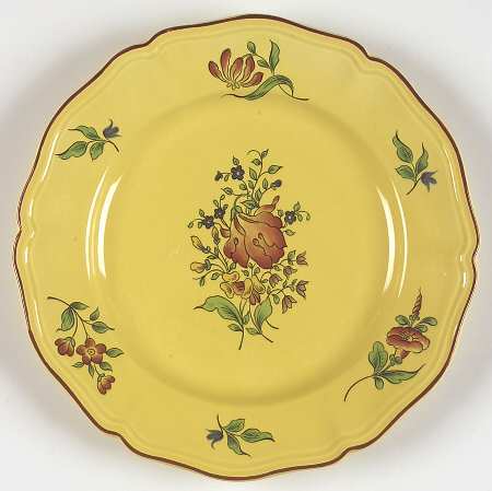 Old Strasbourg (Yellow Background, Roses) Salad Plate