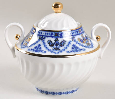 Cobalt Frieze Sugar Bowl & Lid