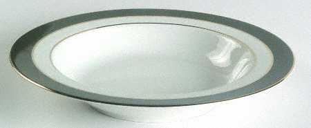 Southport Green with Gold Large Rim Soup Bowl
