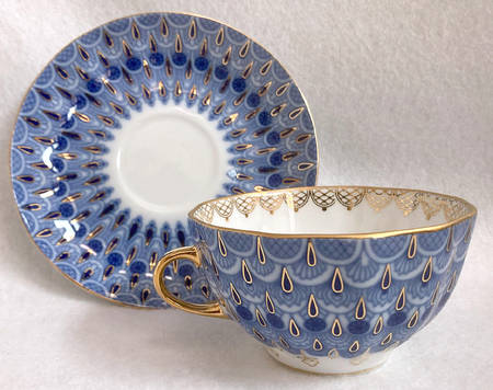 Forget Me Not Flat Cup & Saucer Set