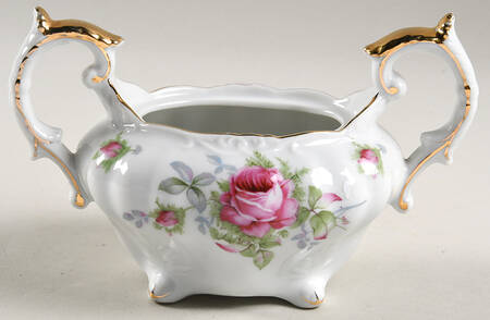 Elegant Rose Sugar Bowl No Lid