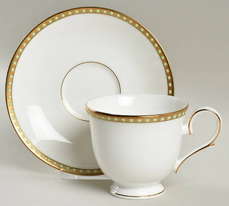Beaded Jewel Footed Cup & Saucer Set
