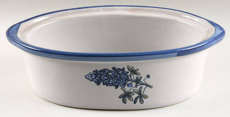 Bluebonnet 2 Quart Oval Covered Casserole No Lid
