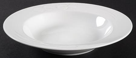Flower Market White Large Rim Soup Bowl