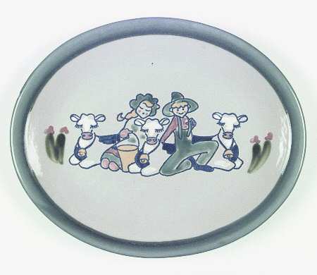 Milk & Honey 12" Oval Serving Platter