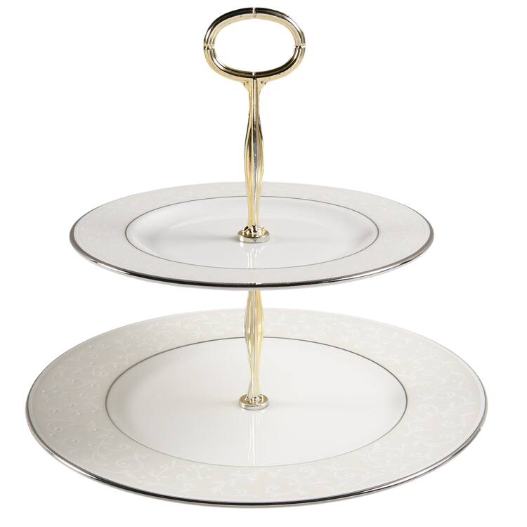 Opal Innocence 6 5/8"-10"  2 Tiered Serving Tray (Dp, Sp) HC