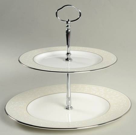 Opal Innocence 2 Tiered Serving Tray (Dinner & Salad Plate)