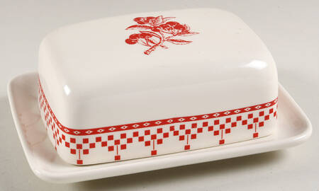 Damier Red Rectangular Covered Butter