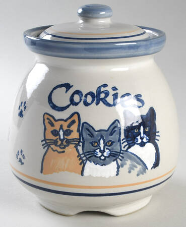 Classy Cats Cookie Jar & Lid