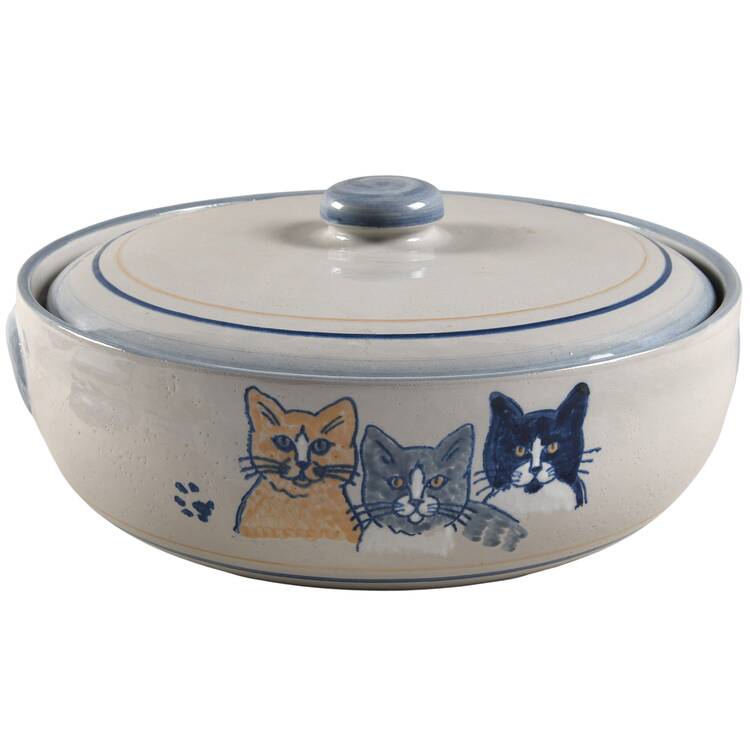 Classy Cats 3 Quart Round Covered Casserole