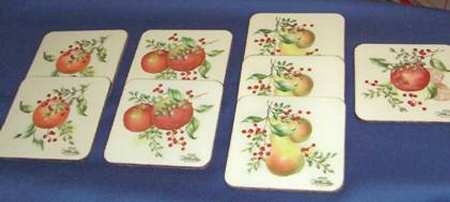 Williamsburg Boxwood & Pine Square Corkback Coaster - Set of 4 Motifs