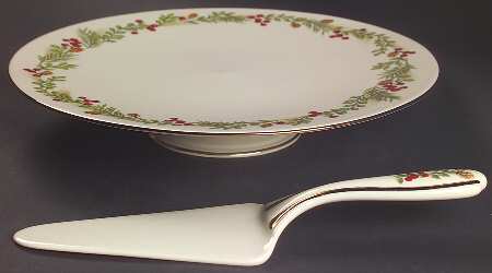 Williamsburg Boxwood & Pine Cake Plate and Server (Boxed Set)