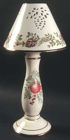 Williamsburg Boxwood & Pine Candlestick Lamp & Shade