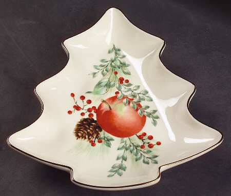 Williamsburg Boxwood & Pine Small Tree Shaped Dish by Lenox