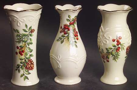 Williamsburg Boxwood & Pine Set of 3 Vase-Bud 5" Motifs