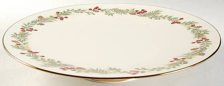 Williamsburg Boxwood & Pine Footed Cake Plate by Lenox