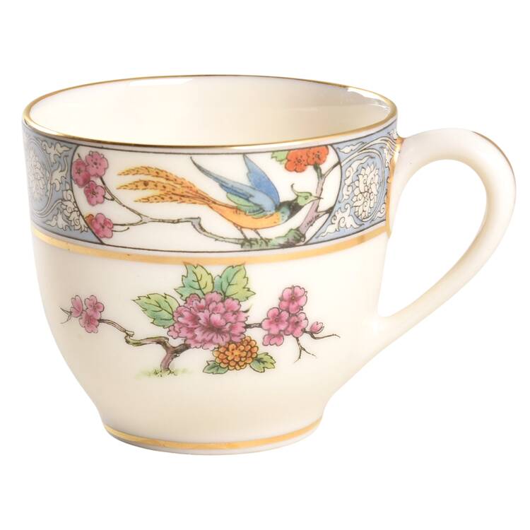 Ming-Birds (Newer, Cream, Gold Backstamp) Flat Demitasse Cup