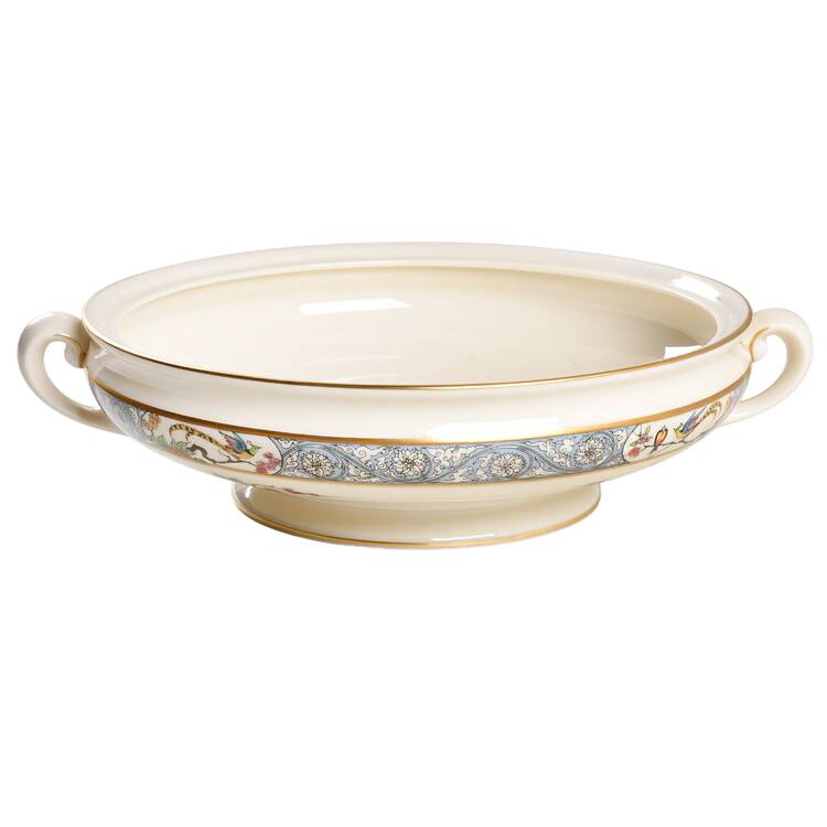 Ming-Birds (Newer, Cream, Gold Backstamp) Round Vegetable No Lid