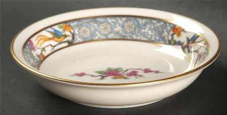 Ming-Birds (Newer, Cream, Gold Backstamp) Fruit/Dessert (Sauce) Bowl