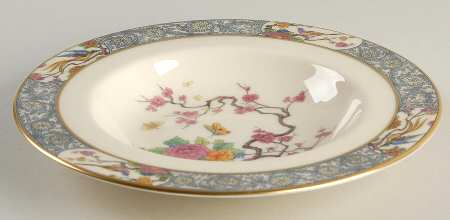 Ming-Birds (Newer, Cream, Gold Backstamp) Rim Soup Bowl