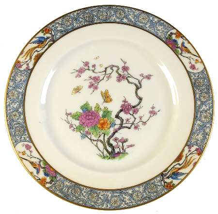 Ming-Birds (Newer, Cream, Gold Backstamp) Luncheon Plate